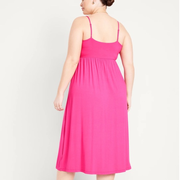 NWT OLD NAVY Fit & Flare Cami Midi Dress Color: Polarized Pink - Picture 3 of 6